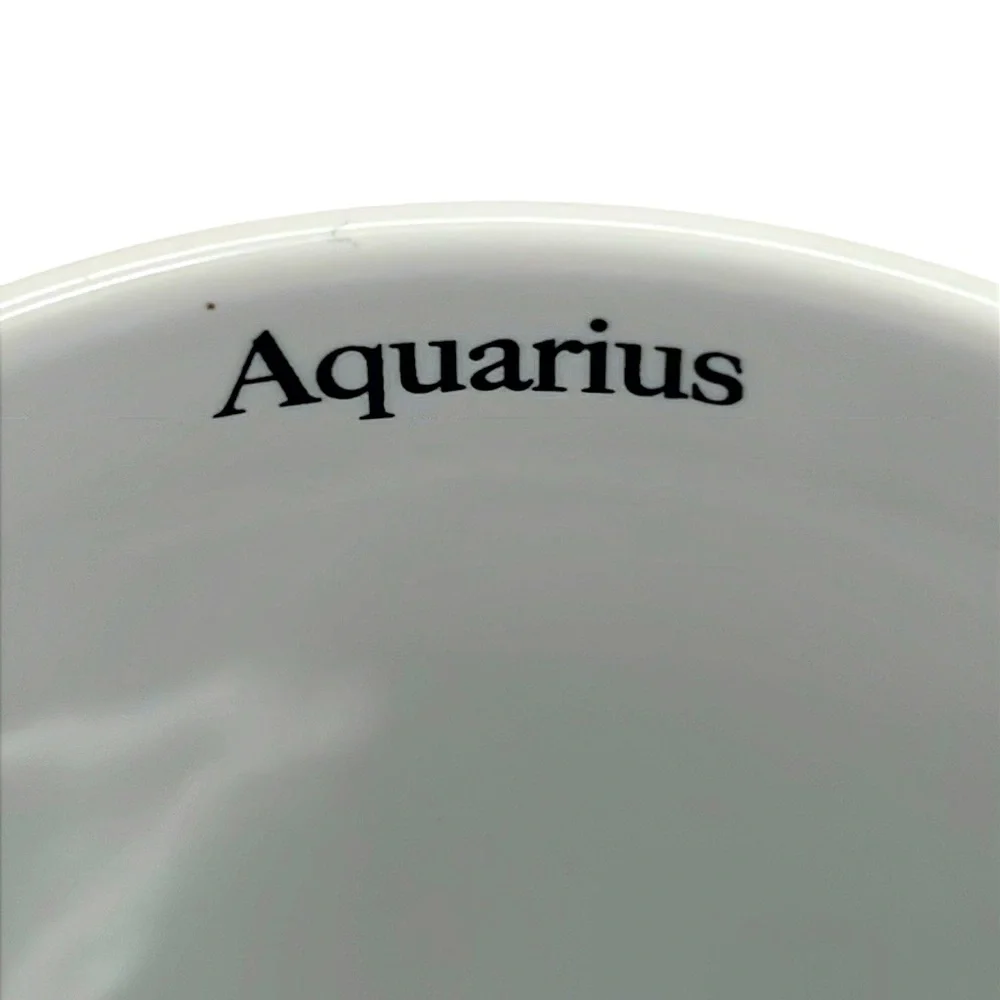 Aquarius Zodiac Cup Mug - White Ceramic with Black and Gold Lettering - Picture 3 of 9